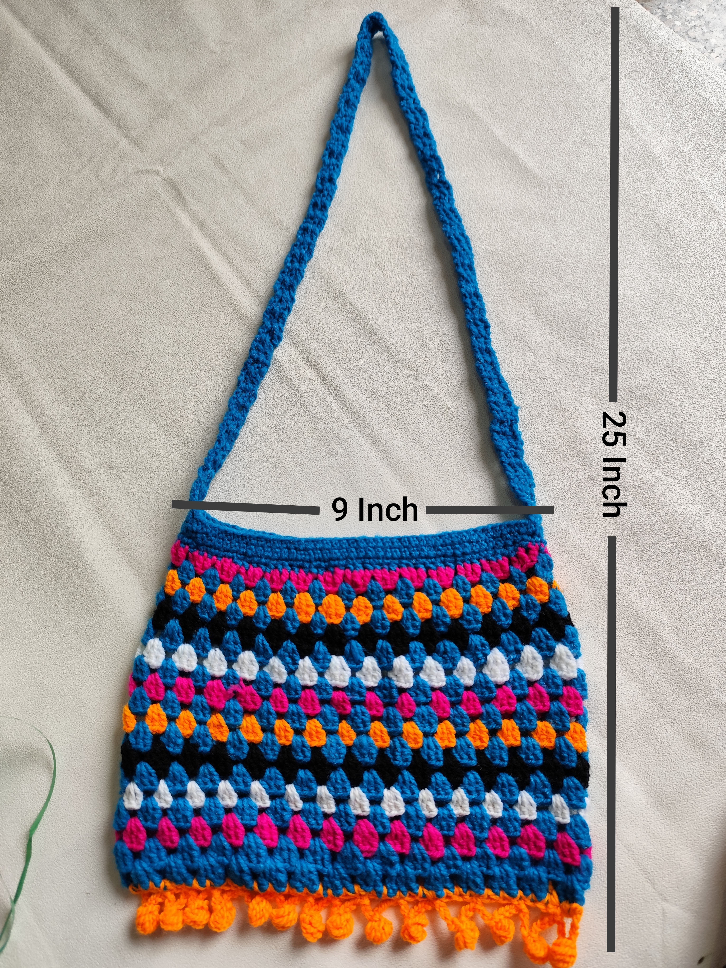 Thumbnail of Handmade woolen crochet shoulder purse 2